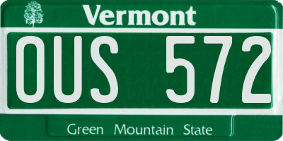 VT license plate OUS572