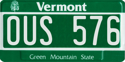 VT license plate OUS576