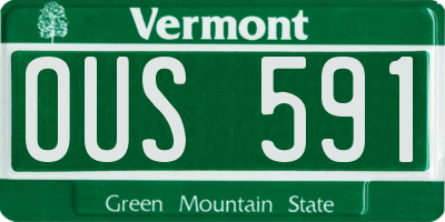 VT license plate OUS591