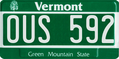 VT license plate OUS592