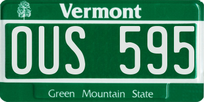 VT license plate OUS595