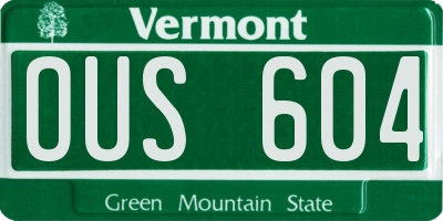 VT license plate OUS604