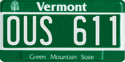 VT license plate OUS611