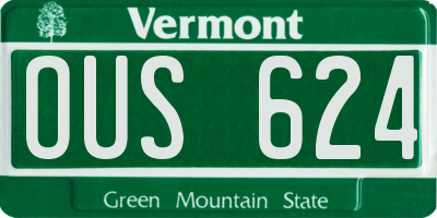 VT license plate OUS624