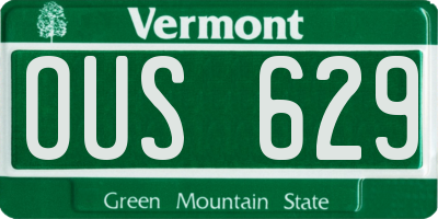 VT license plate OUS629