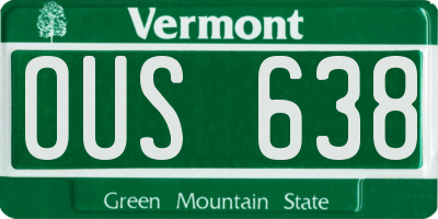 VT license plate OUS638