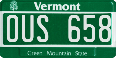 VT license plate OUS658