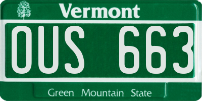 VT license plate OUS663