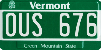 VT license plate OUS676