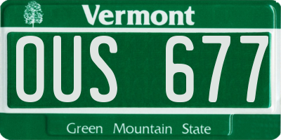VT license plate OUS677