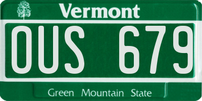 VT license plate OUS679