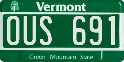 VT license plate OUS691