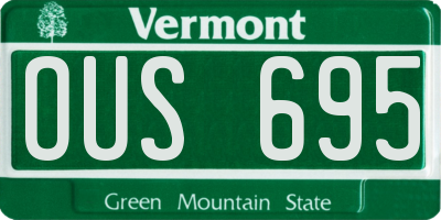 VT license plate OUS695