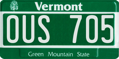 VT license plate OUS705