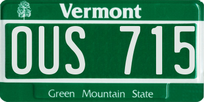 VT license plate OUS715