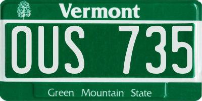 VT license plate OUS735