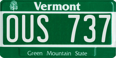 VT license plate OUS737