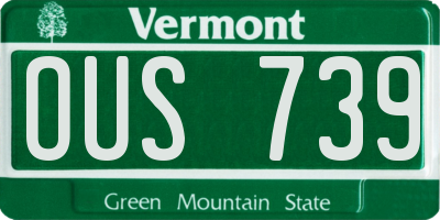 VT license plate OUS739
