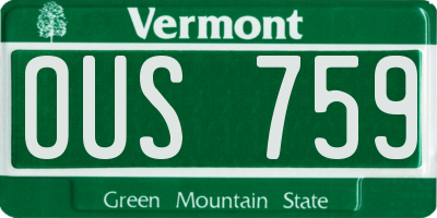 VT license plate OUS759