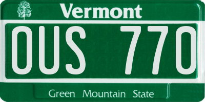 VT license plate OUS770