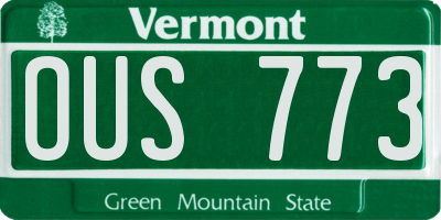 VT license plate OUS773