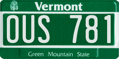 VT license plate OUS781