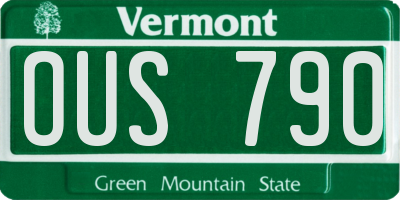 VT license plate OUS790