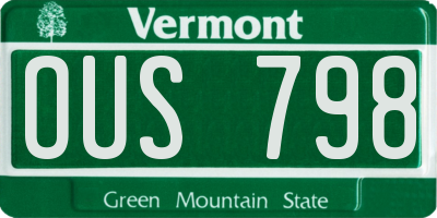 VT license plate OUS798