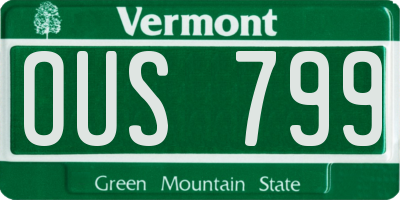 VT license plate OUS799