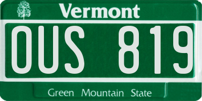 VT license plate OUS819