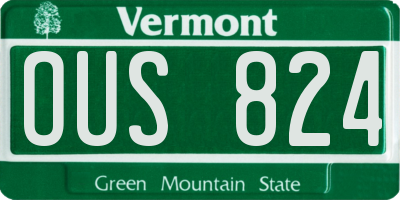 VT license plate OUS824
