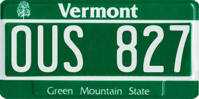 VT license plate OUS827
