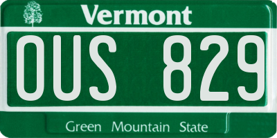 VT license plate OUS829
