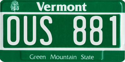 VT license plate OUS881