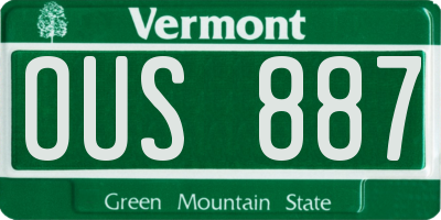 VT license plate OUS887