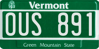 VT license plate OUS891