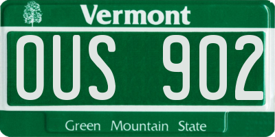 VT license plate OUS902