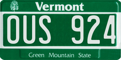 VT license plate OUS924