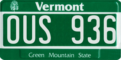 VT license plate OUS936