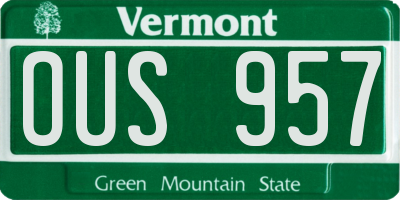 VT license plate OUS957