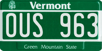 VT license plate OUS963
