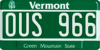 VT license plate OUS966