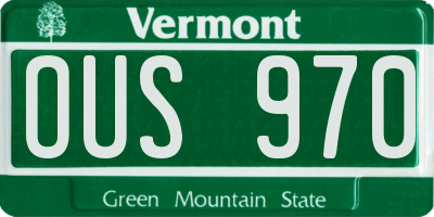 VT license plate OUS970