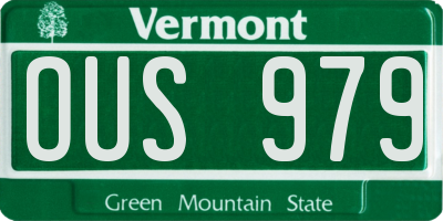 VT license plate OUS979