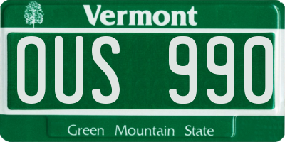 VT license plate OUS990