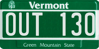 VT license plate OUT130