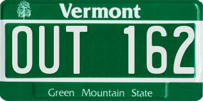VT license plate OUT162