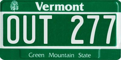 VT license plate OUT277