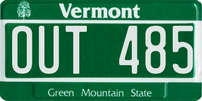 VT license plate OUT485