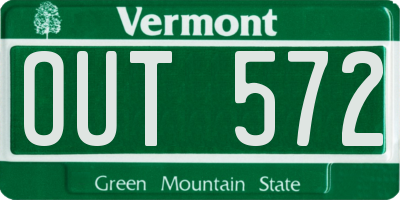 VT license plate OUT572